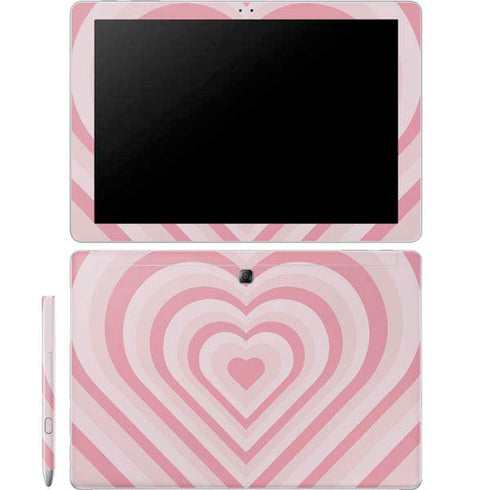 Pink Heart Pattern Galaxy Book 12in Skin